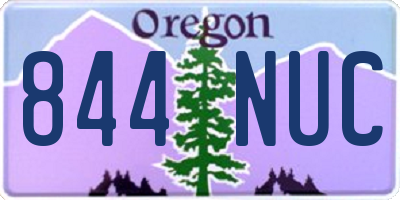 OR license plate 844NUC
