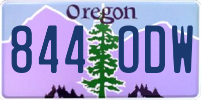 OR license plate 844ODW
