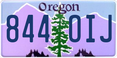 OR license plate 844OIJ