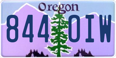 OR license plate 844OIW