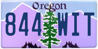 OR license plate 844WIT