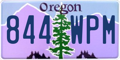 OR license plate 844WPM