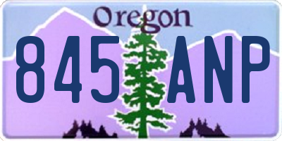 OR license plate 845ANP