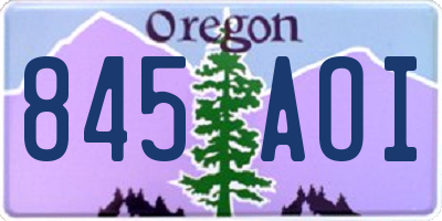 OR license plate 845AOI