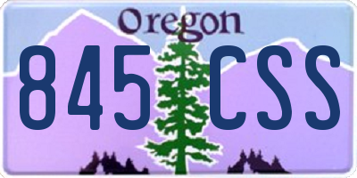 OR license plate 845CSS