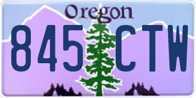 OR license plate 845CTW