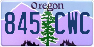 OR license plate 845CWC