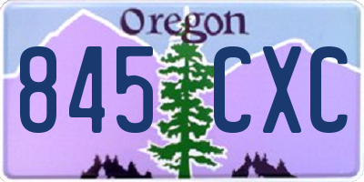 OR license plate 845CXC
