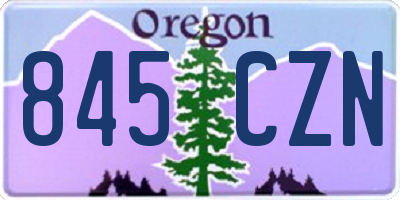 OR license plate 845CZN