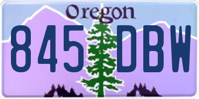 OR license plate 845DBW