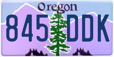 OR license plate 845DDK