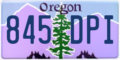 OR license plate 845DPI