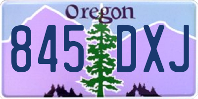 OR license plate 845DXJ