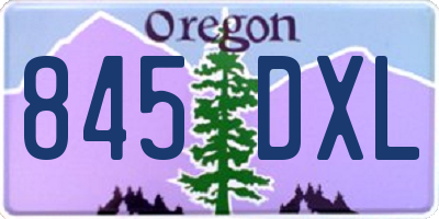 OR license plate 845DXL