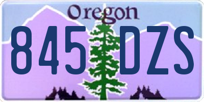 OR license plate 845DZS