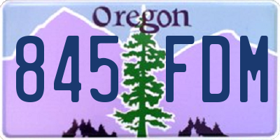 OR license plate 845FDM