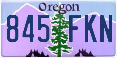 OR license plate 845FKN