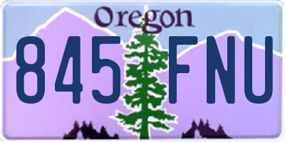 OR license plate 845FNU