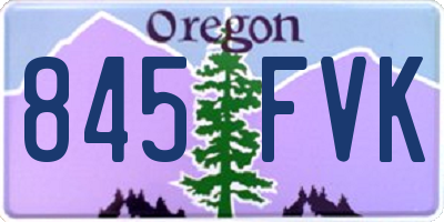 OR license plate 845FVK