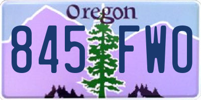 OR license plate 845FWO