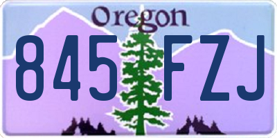 OR license plate 845FZJ