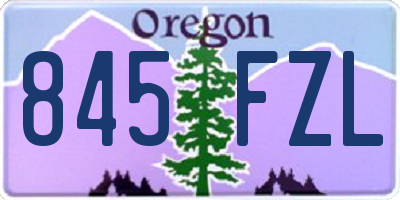 OR license plate 845FZL