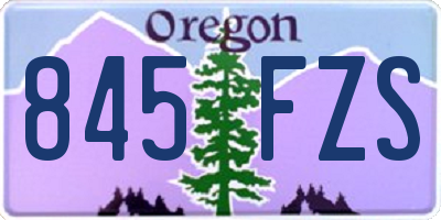 OR license plate 845FZS