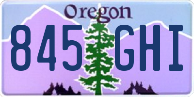 OR license plate 845GHI
