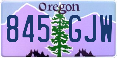 OR license plate 845GJW