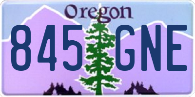 OR license plate 845GNE