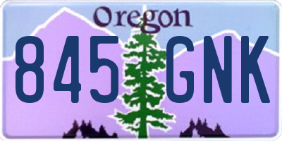 OR license plate 845GNK