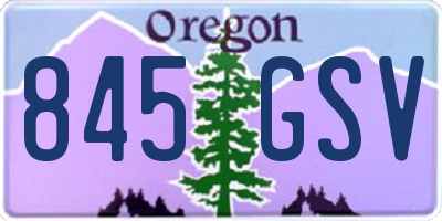 OR license plate 845GSV