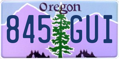 OR license plate 845GUI