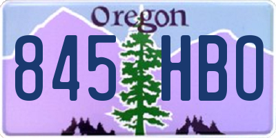 OR license plate 845HBO