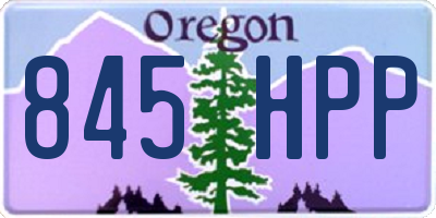 OR license plate 845HPP