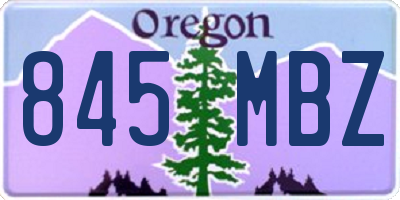 OR license plate 845MBZ