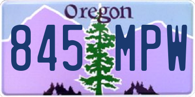 OR license plate 845MPW