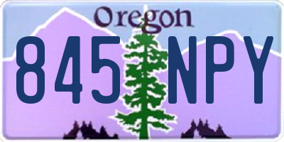OR license plate 845NPY