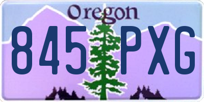 OR license plate 845PXG