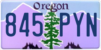 OR license plate 845PYN
