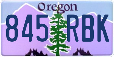 OR license plate 845RBK