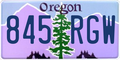 OR license plate 845RGW