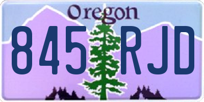 OR license plate 845RJD