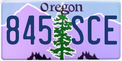 OR license plate 845SCE