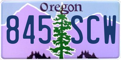 OR license plate 845SCW