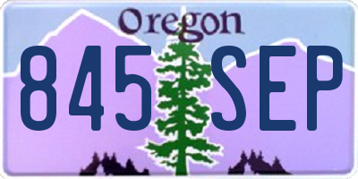 OR license plate 845SEP