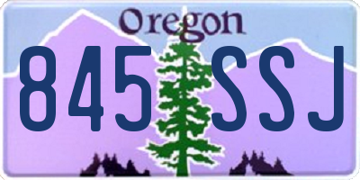 OR license plate 845SSJ