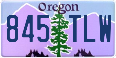 OR license plate 845TLW