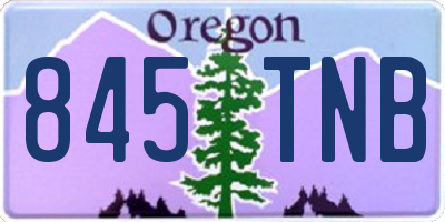 OR license plate 845TNB