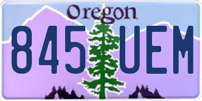 OR license plate 845UEM